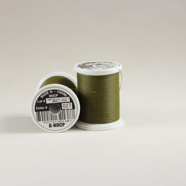 Fuji Ultra Poly NOCP rod wrapping thread in Moss Green #027 (Size A 100m spool)
