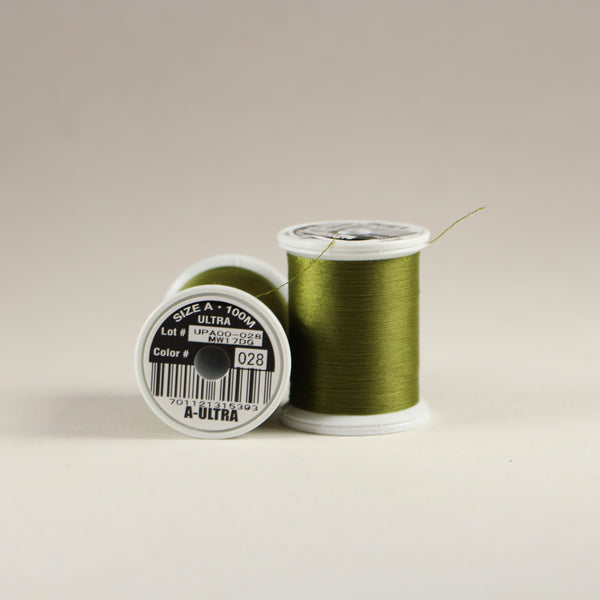 Fuji Ultra Poly rod wrapping thread in Olive Green #028 (Size A 100m spool)