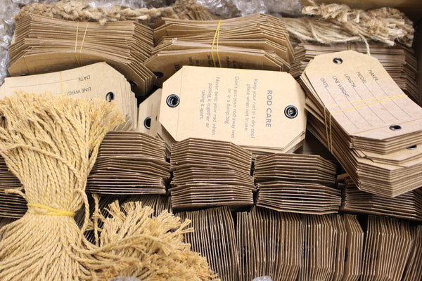Fly rod hanger tags