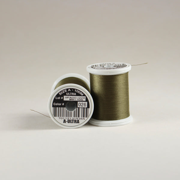 Fuji Ultra Poly rod wrapping thread in Moss Brown #026 (Size A