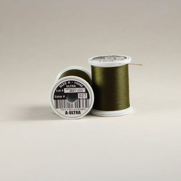 Fuji Ultra Poly rod wrapping thread in Moss Green #027 (Size A 100m spool)