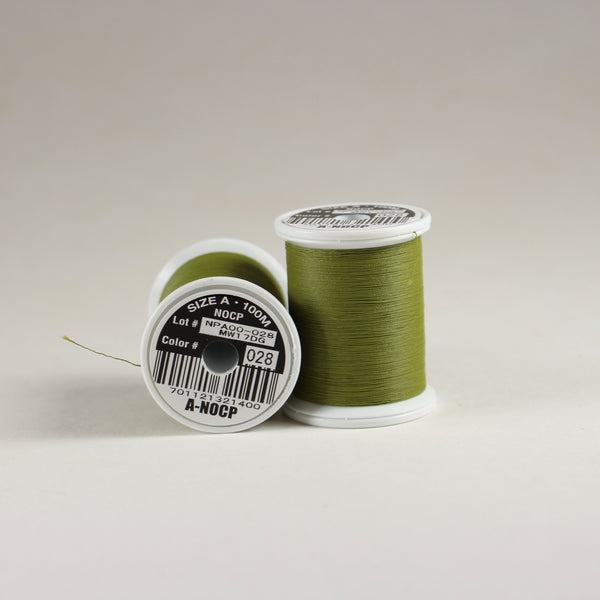 Fuji Ultra Poly NOCP rod wrapping thread in Olive Green #028 (Size A 100m spool)