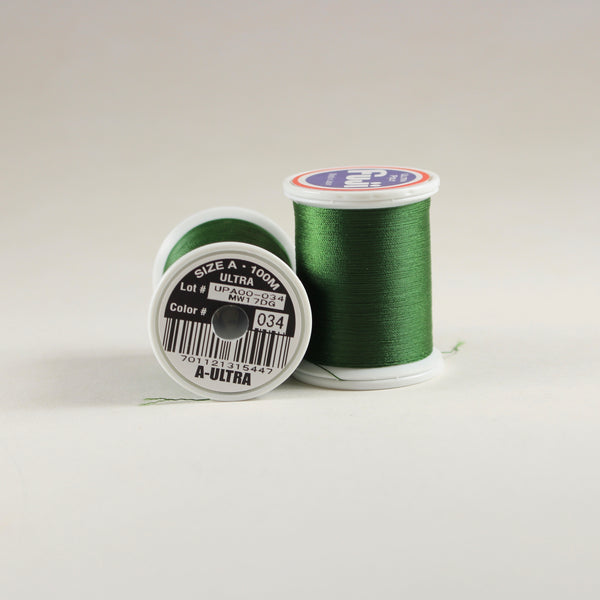 Fuji Ultra Poly rod wrapping thread in OG Green #034 (Size A 100m spool)