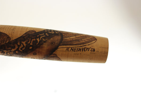 Custom wood burned fenwick grip with no inlet  PFF-015