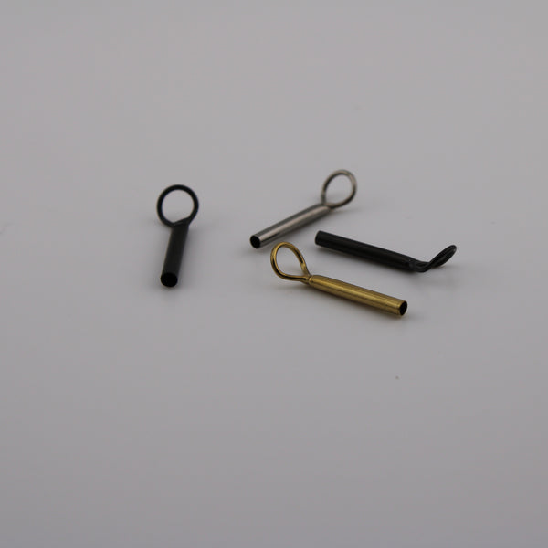 Standard loop tip tops in chrome, ash, gold, and black. 3.5-6.5