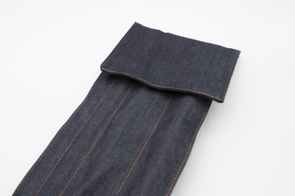 Denim fly rod sock for 3 piece rods