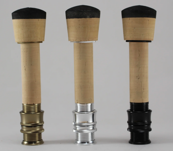 casting reel on a fly rod reel seat Atlas down-locking reel seat 3-6 with fighting butt (Assorted inserts) – Proof Fly Fishing