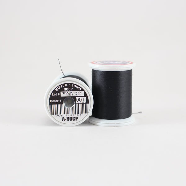 Fuji Ultra Poly NOCP rod wrapping thread in Black #001 (Size A 100m spool)