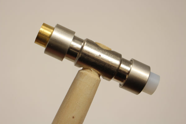 Flat-faced brass / nylon hammer