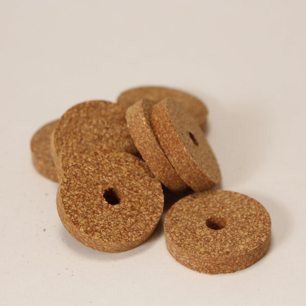 Red fine grain rubber cork ring  1 1/4" x 1/4"  with 1/4" bore