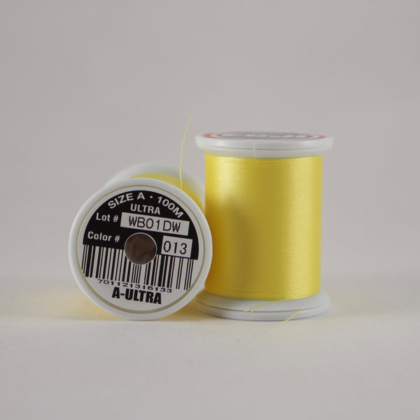 Fuji Ultra Poly rod wrapping thread in Yellow #013 (Size A 100m spool)