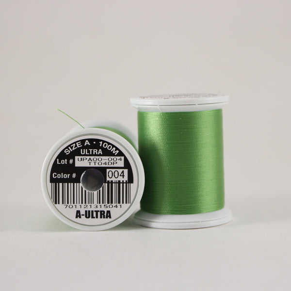 Fuji Ultra Poly rod wrapping thread in Medium Green #004 (Size A 100m spool)